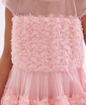 Toddler and Little Girls Tiered Illusion Dress