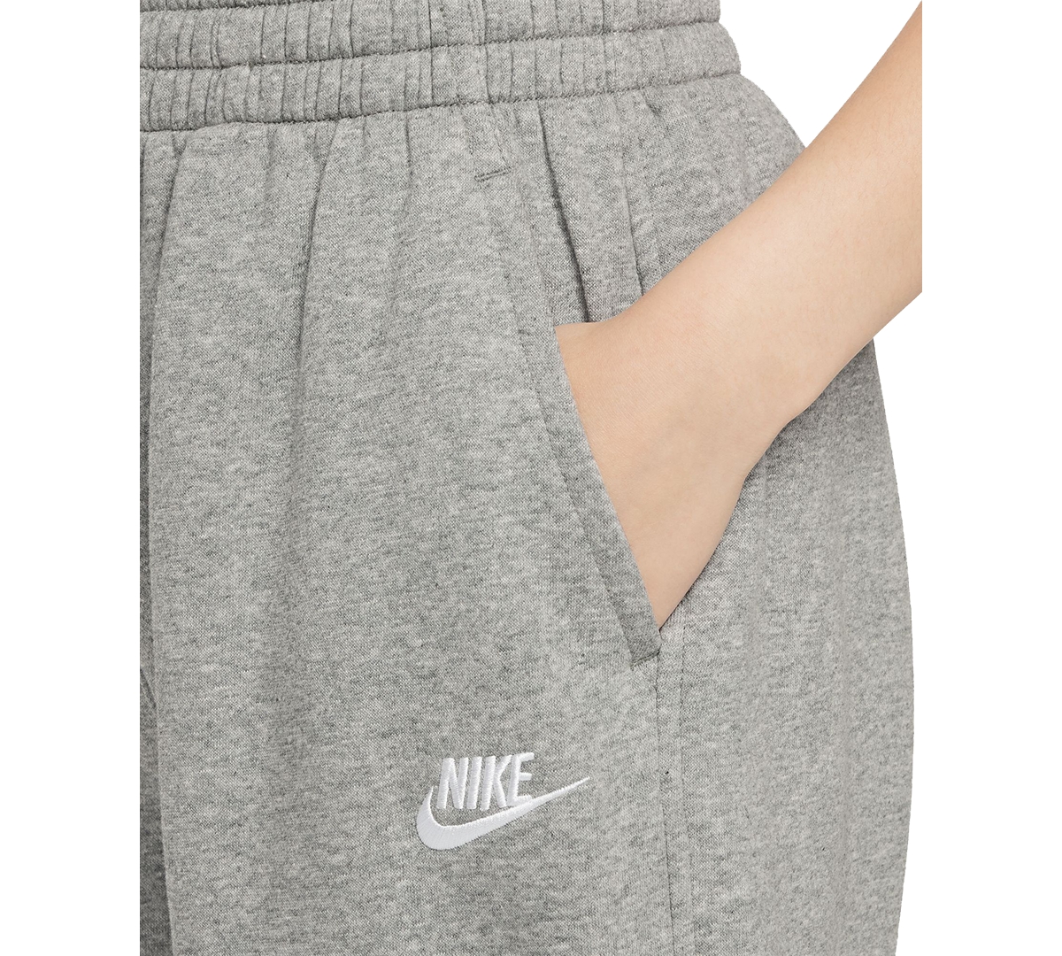 Nike Big Girls Sportswear Club Fleece Loose Logo Joggers In Gray