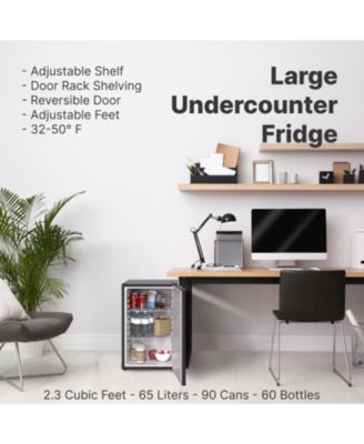 Premium 65L Solid Door 2.3 Cu.ft. Freestanding Under-Counter Mini Fridge in Black