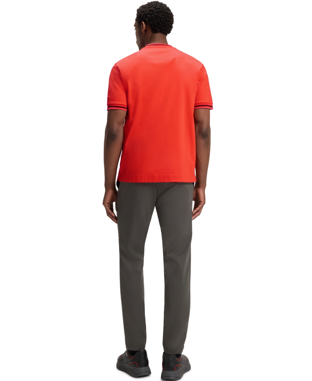 Hugo Boss Porsche X Cotton T-shirt With Moisture-control Finish In Red