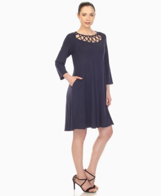 Women's Criss Cross Neckline A-line Dress