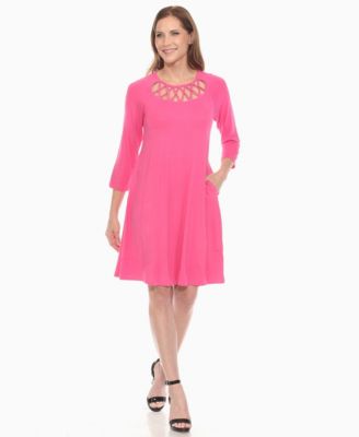 Women's Criss Cross Neckline A-line Dress