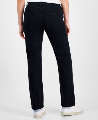 Petite Mid-Rise Straight-Leg Denim Jeans, Exclusively at Macy's