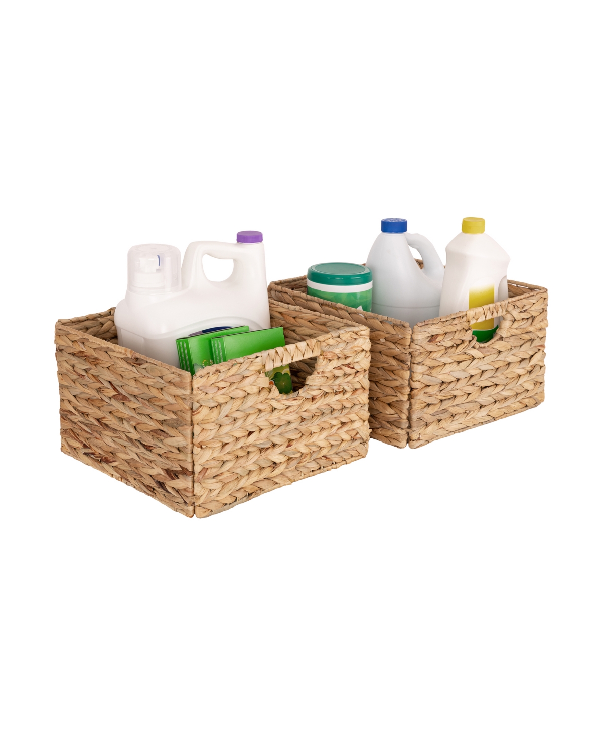 Handwoven Water Hyacinth Basket, 2-Pack - Natural