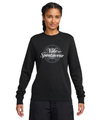 Nike - Women's Club Fleece Graphic Crewneck Sweatshirt