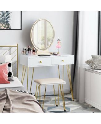 Industrial Makeup Dressing Table with 3 Lighting Modes