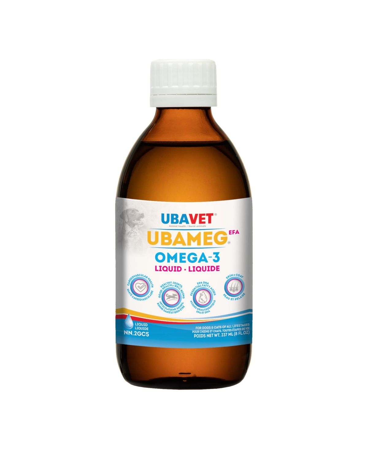 Ubameg Omega-3 Fatty Acid Liquid for Dogs & Cats &#x2013; (8 fl oz / 237ml)