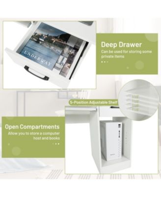 Set of 1 Study Laptop Table with Drawer and Keyboard Tray