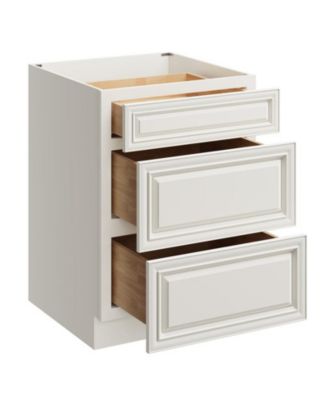 Kitchen Floor Base Cabinet 24-Inch Width x 34.5-Inch Height x 24-Inch Depth with 3 Drawers