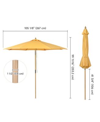 9Ft Patio BOHO Market Patio Umbrella 260GSM Acrylic Fabric 5-Year-Non-Fading Resort Outdoor Market Buttercup Yellow
