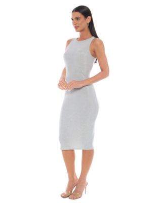 Women's Racer Neck Milan Metallic Maxi Dress