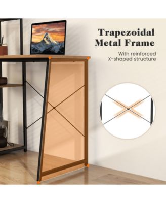 Computer Desk with Shelves and 3-Tier Storage Bookshelf