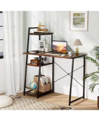 Computer Desk with Shelves and 3-Tier Storage Bookshelf