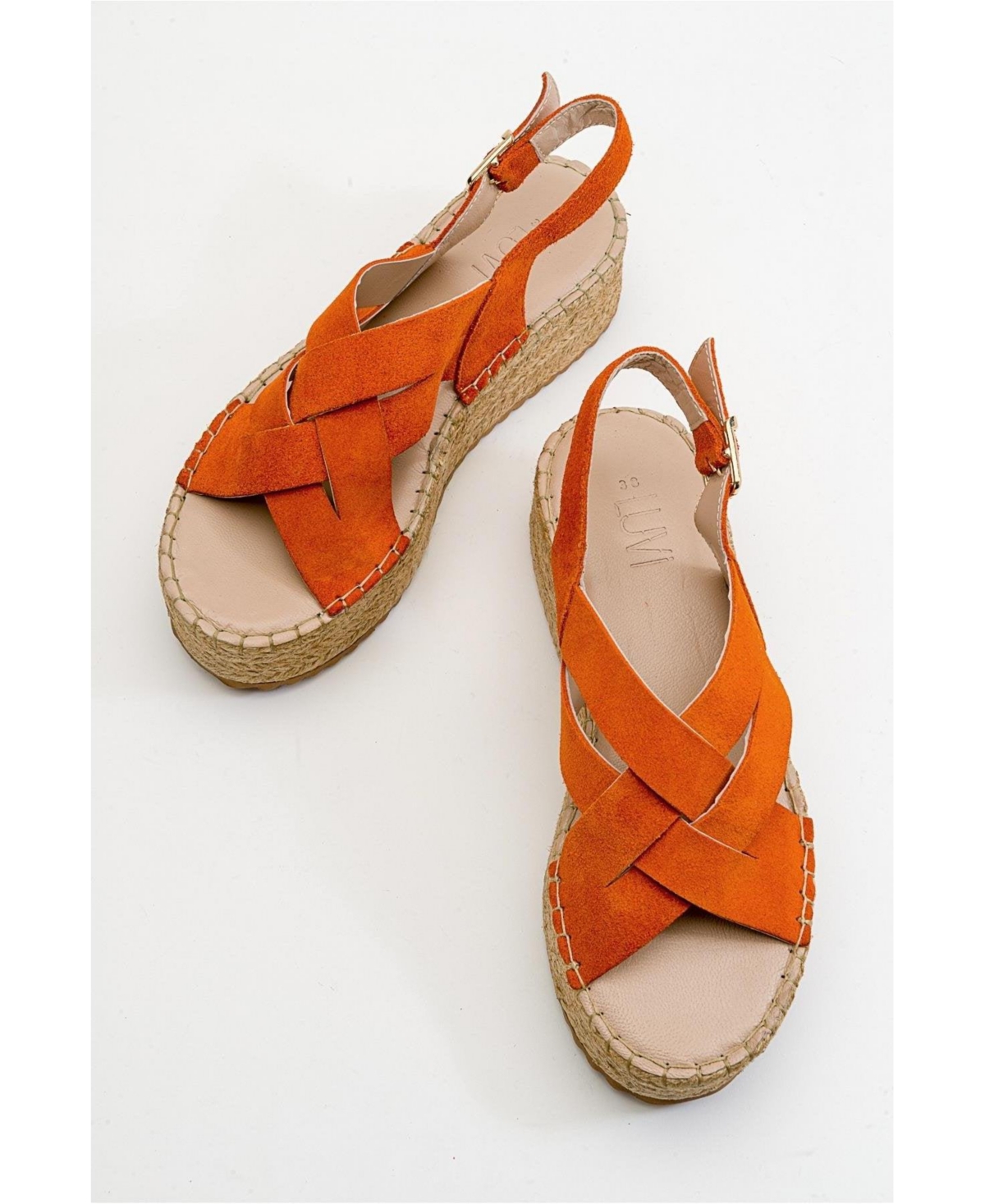 Lontano Suede Leather Platform Sandal (Women) - Fuchsia suede leather