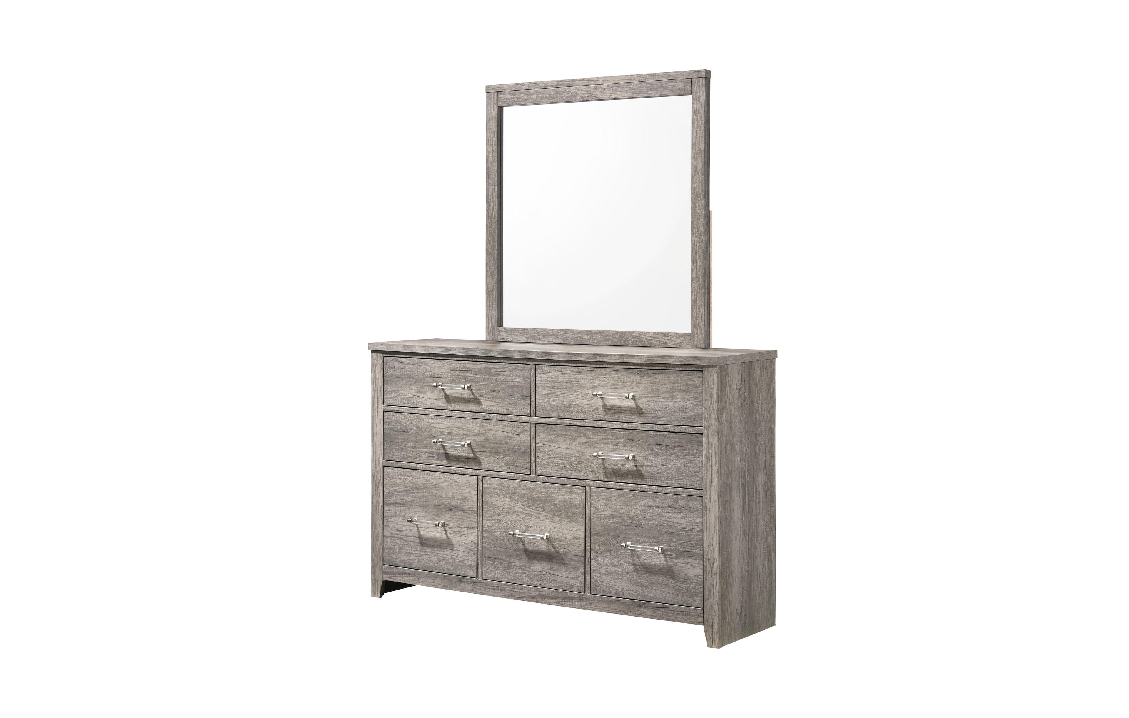 Kings Brand Furniture Harmony Wood 5-Drawer Dresser with Mirror