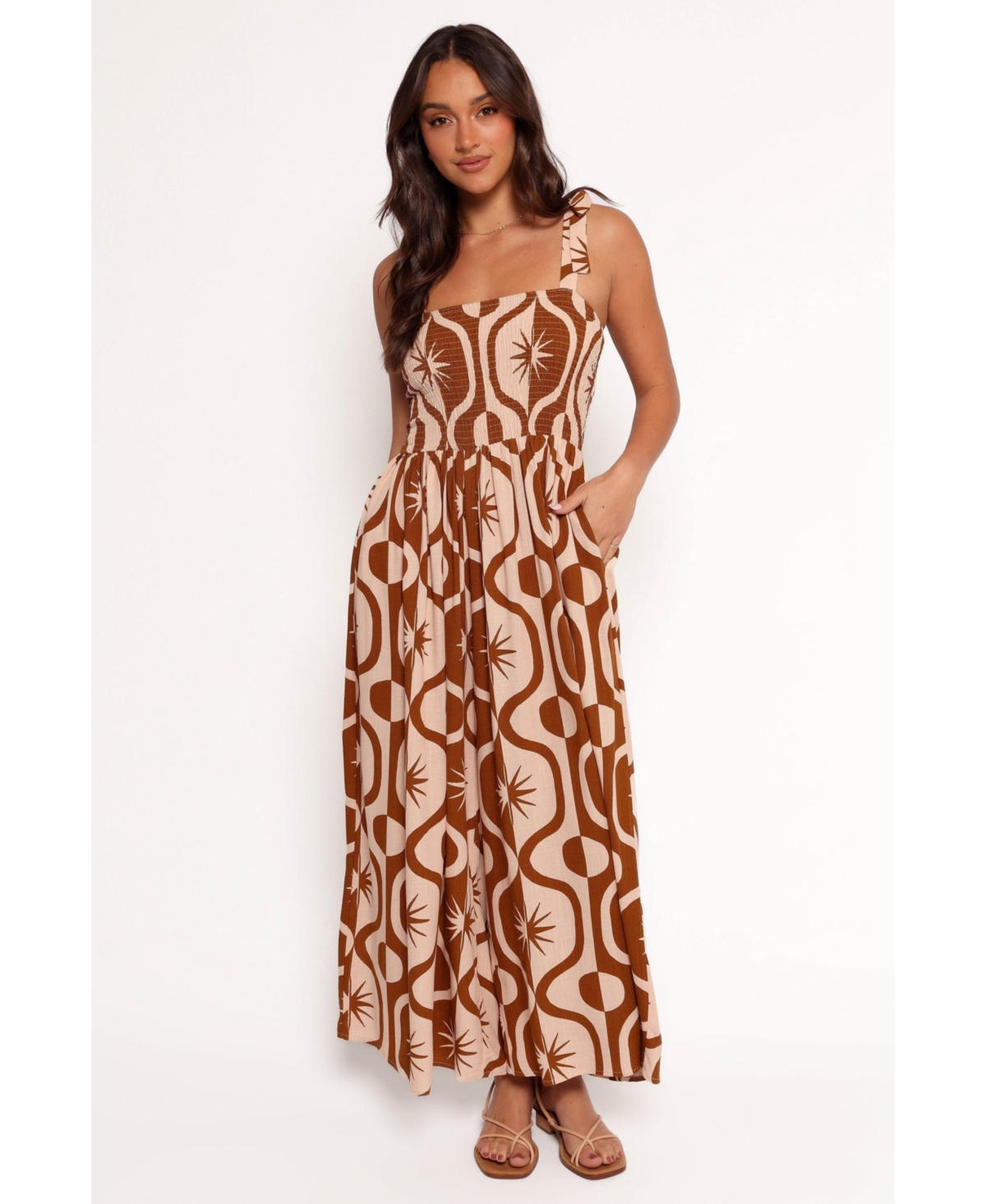 Ginelle Jumpsuit - Tan print