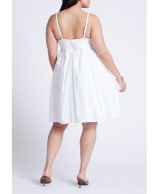 Women's Plus Size Tie Bodice Flare Mini Dress