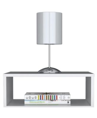 One Drawer Faux Wood Nightstand for Bedroom Storage and Bedside Table