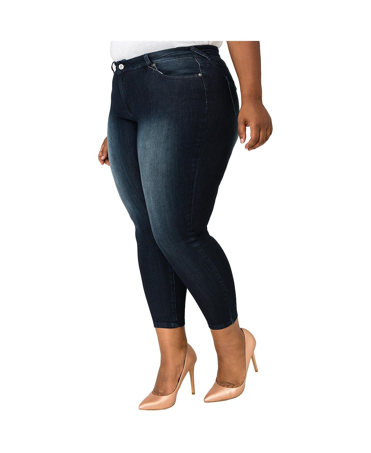 Poetic Justice Plus Size Curvy-Fit Cropped Skinny Jeans view 3 — MAYCSS fashion products
