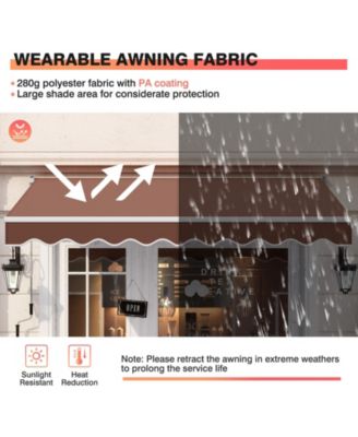 8 x 6.6 Feet Patio Retractable Awning with Manual Crank Handle