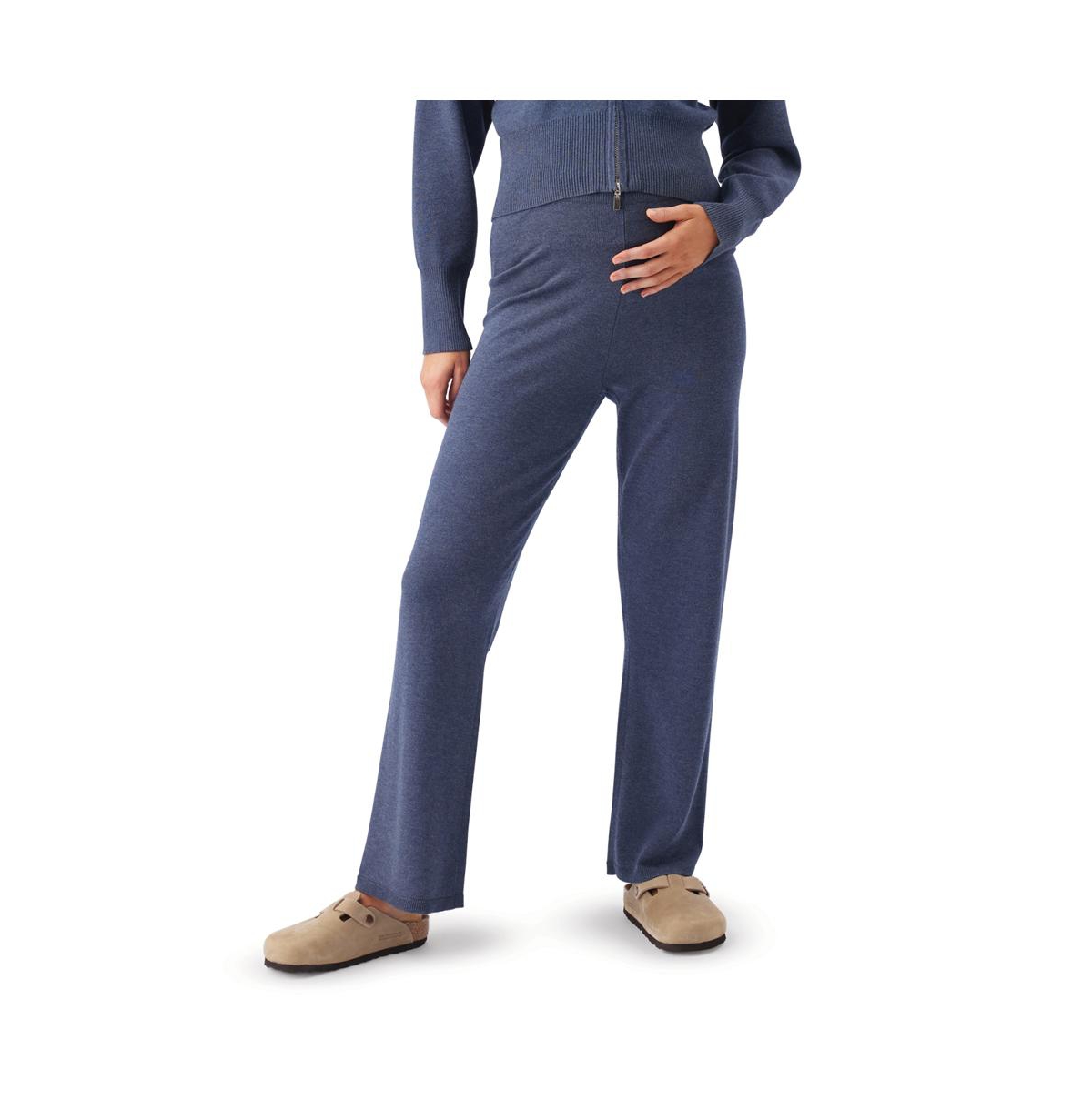 Maternity Delta Knit Pant - Denim marle