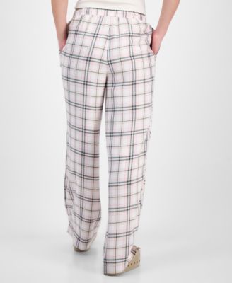 Juniors' Plaid-Print Boxer Drawstring Pants