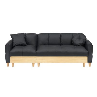 Streamdale 87" Black Tech Sofa Bed with Storage