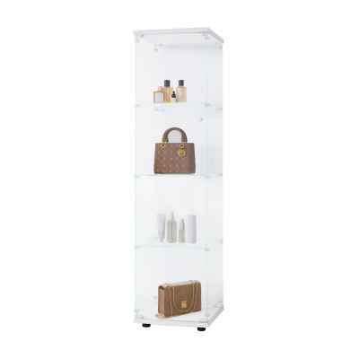 Streamdale 4-Shelf Glass Display Cabinet with Door (64.7" x 16.7" x 14.3")