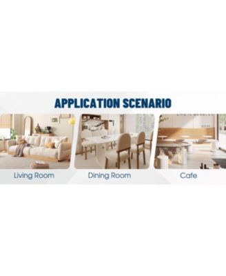 Black PU Dining Chairs - Set of 6, Metal Legs, Stripe Back