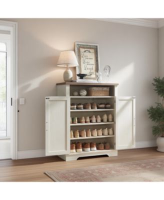 6-Tier Farmhouse Shoe Cabinet with Adjustable Shelf