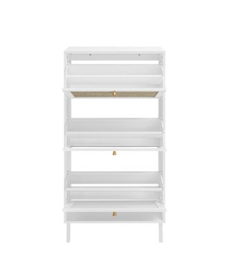 3 Door Shoe Rack, Freestanding Modern Shoe Storage Cabinet, for Entryway