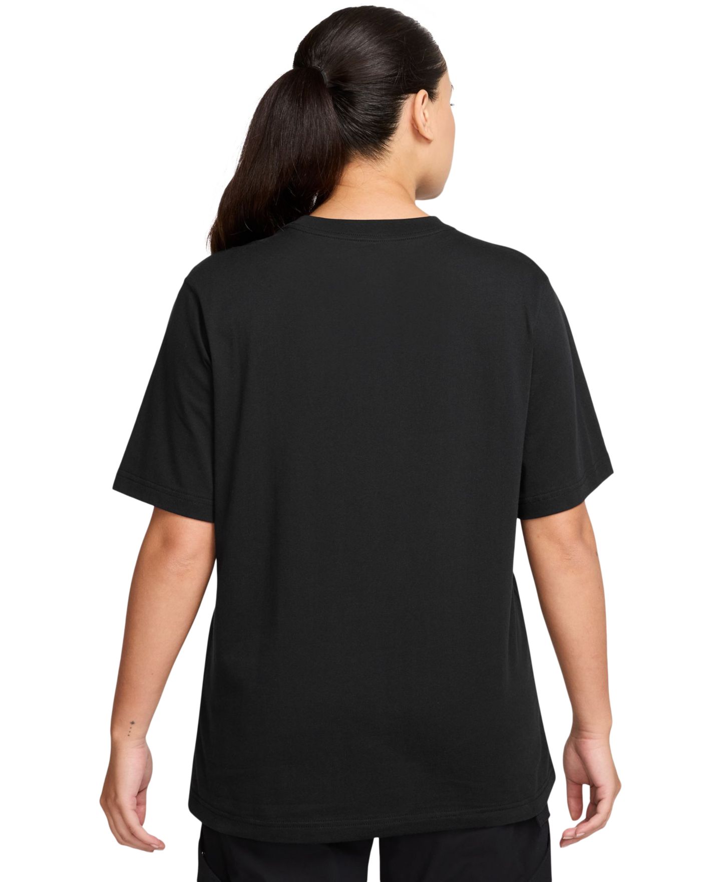 Женская футболка Nike Sportswear Cotton Logo Short-Sleeve T-Shirt, цвет: Чёрный — фото 2