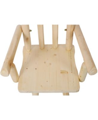 Rustic Fir Bar Stool with Armrests and Footrest (4ft, Light Brown)