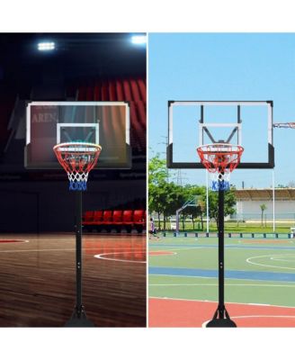 Portable Basketball Hoop System ,8-10ft Height Adjustable for Youth Adults LED Basketball Hoop Lights