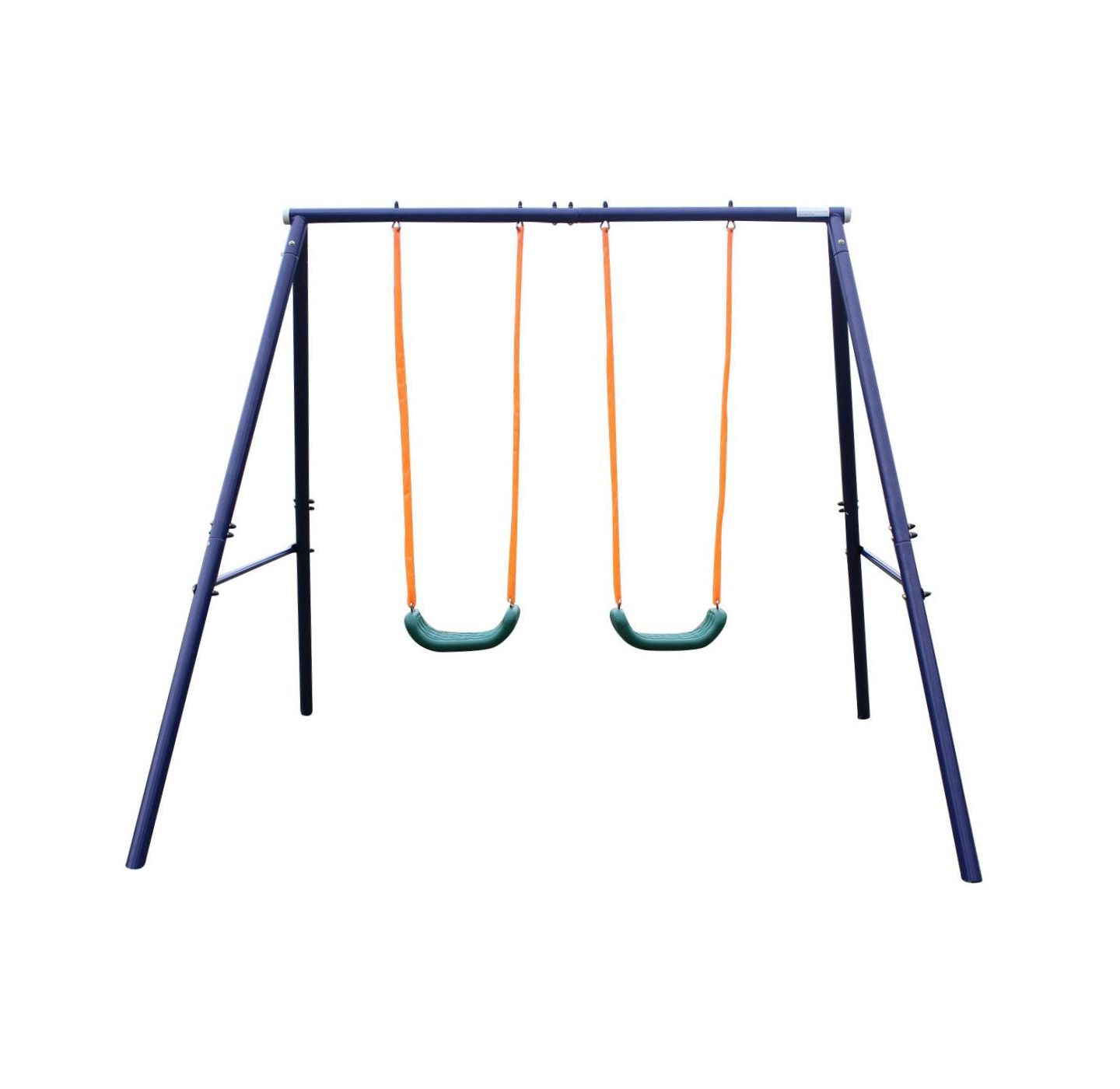 Детские игрушки Flynama Two Station Heavy-Duty Steel A-Frame Swing Set, Ages 3-8 — фото 1