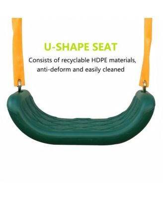 Heavy Duty A-Frame Metal Swing Set with Slide, 2 Weather-Resistant Seats, Easy Assembly, Perfect for Kids Ages 3-8