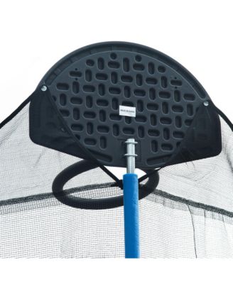 14FT Trampoline for Adults & Kids with Basketball Hoop, Outdoor Trampolines w/Ladder and Safety Enclosure Net for Kids and Adults