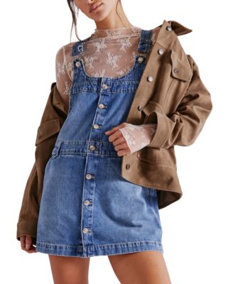 Women's Edie Denim Cotton Overalls Dress