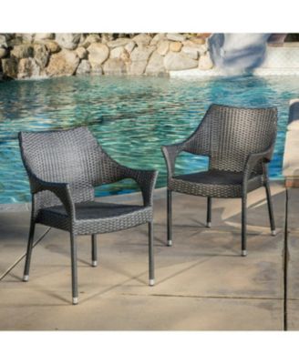 Mirage Grey Pe Wicker Stacking Armchair