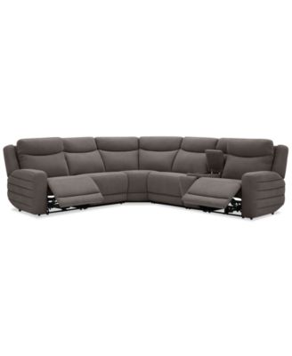 Kristyan 6-Pc. Fabric Sectional with 3 Power Motion Chairs and Console