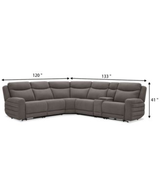 Kristyan 6-Pc. Fabric Sectional with 3 Power Motion Chairs and Console