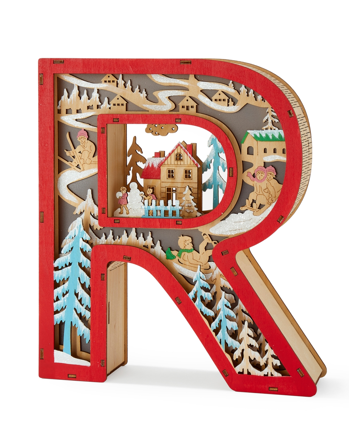 Giftcraft Led Wood Monogram Letter Decor In Red