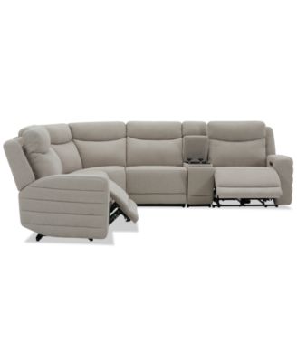 Kristyan 6-Pc. Fabric Sectional with 2 Power Recliners and Console, Exclusively at Macy's