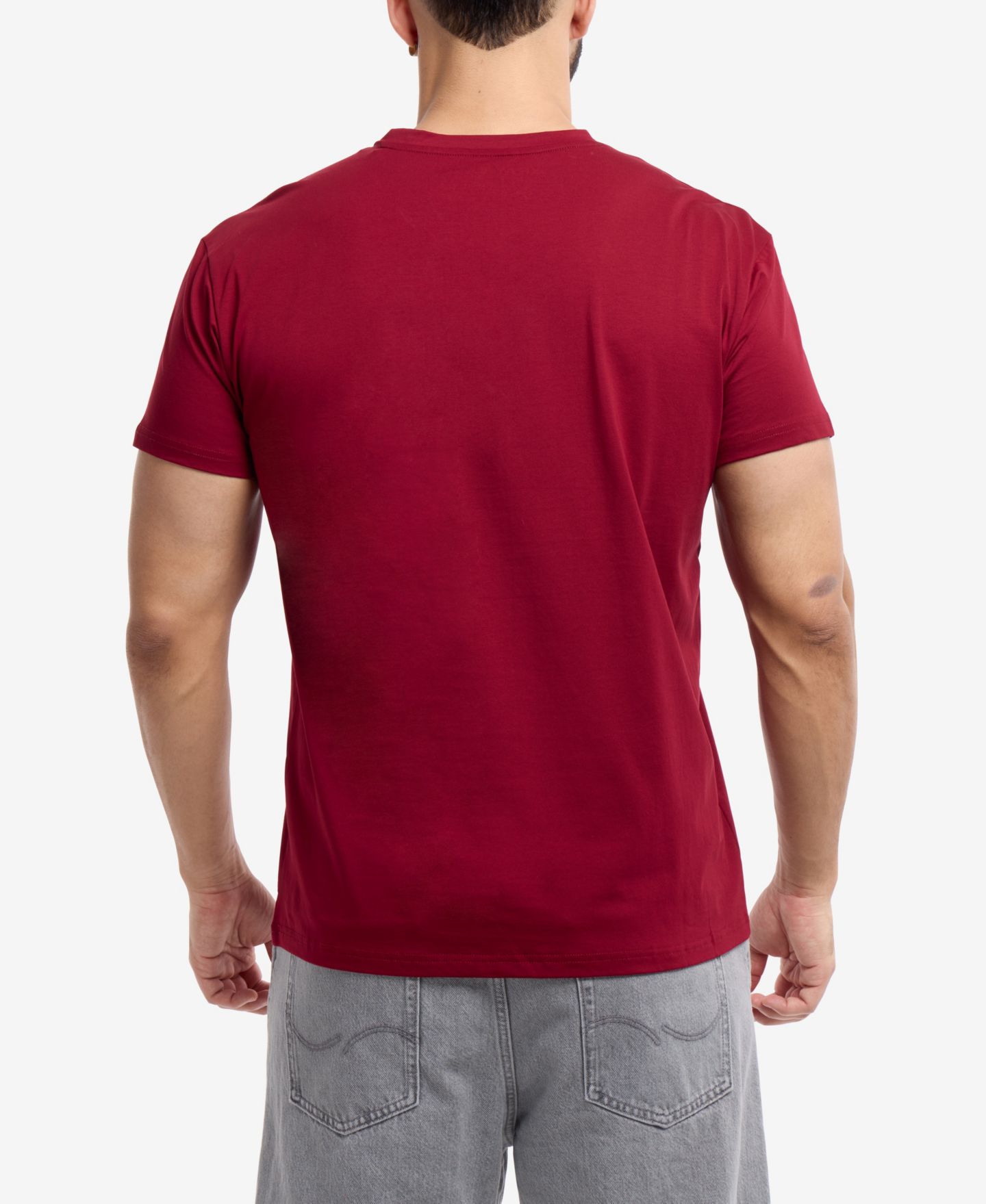 Мужская футболка XRAY Big & Tall Basic Henley Neck Short Sleeve, цвет: Бордовый — фото 4