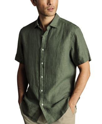 Charles Tyrwhitt - Men's Slim-Fit Garment-Washed Button-Down Linen Shirt