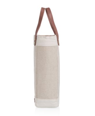 Pinot Jute Single Bottle Insulated Wine Tote Bag