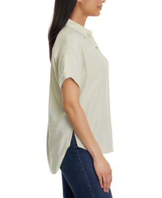 Women's Daisy Drop-Hem Button Shirt