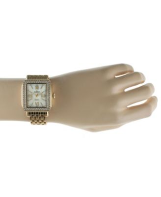 Women's Gold Tank Bracelet Watch with Panther Link Gold-Tone Bracelet Strap