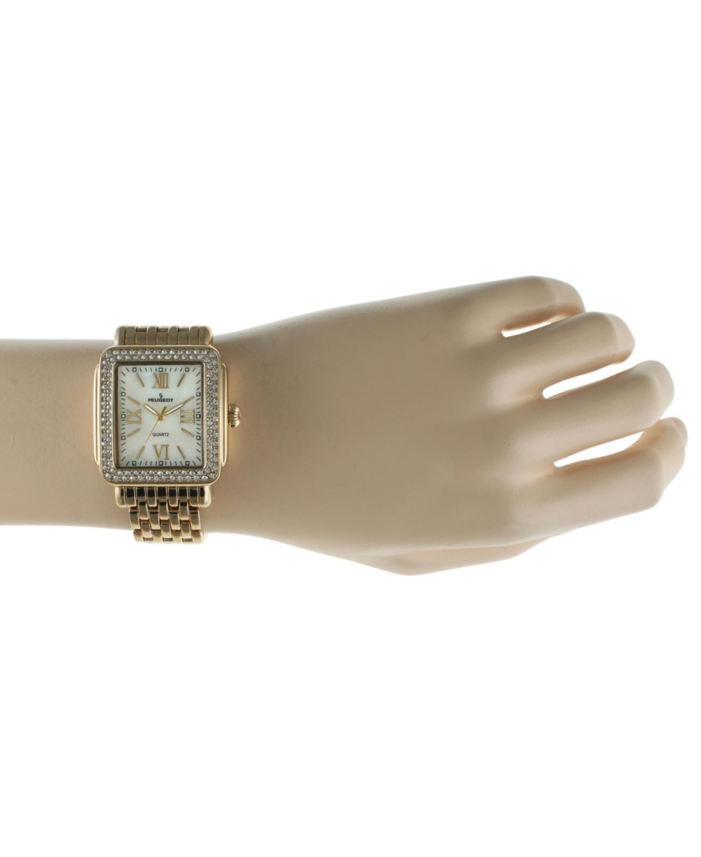 Женские часы Peugeot Gold Tank Bracelet Watch with Panther Link Gold-Tone Bracelet Strap, цвет: Золотой — фото 5