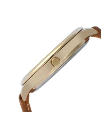 Women 38mm Watch Multi Function Suede Leather Strap